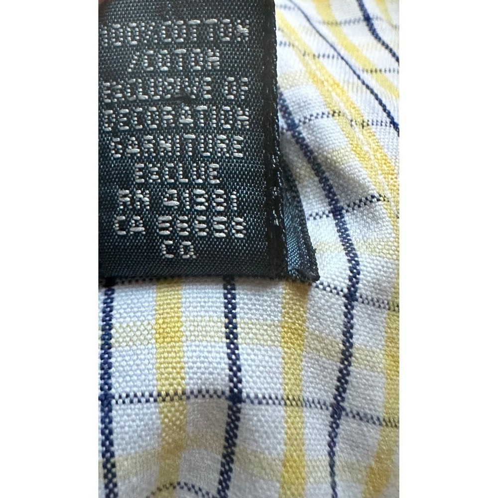 Ralph Lauren Classic Fit Men Long Sleeve Button Down Shirt Yellow Blue Plaid 18 - Picture 7 of 9